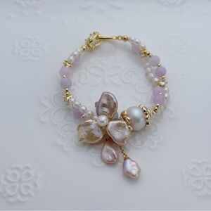B61 Handmade Freshwater Baroque Pearl Bracelets